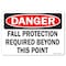 Signmission OSHA, Fall Protection Required Beyond Point, 10in X 7in Rigid Plastic, 10" W, 7" H, Landscape OS-DS-P-710-L-19359 - alternate 1